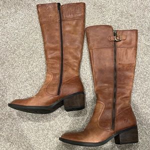 Born Womens Tall Boots Brown Leather Sz 8.5